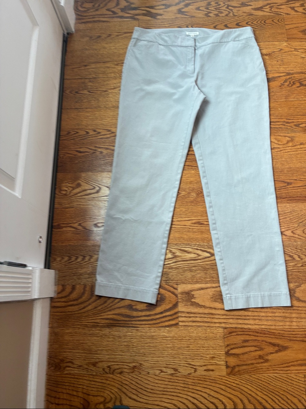 Eileen Fisher Organic Cotton Pockets Beige Slacks Sz L 36” Waist Worn 1x